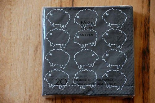 スウェーデン/Farg＆Form/ペーパータオル/シープ（ブラック）の商品写真