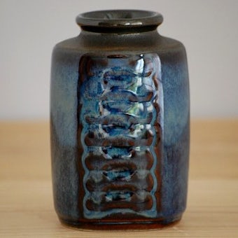 デンマーク/Soholm/スーホルム/陶器の花瓶（ブルー）の商品写真