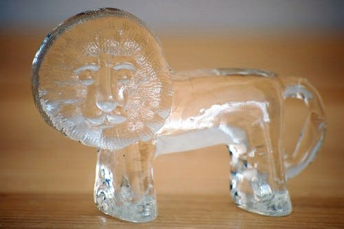 Royal Krona Sweden/リサ・ラーソン/クリスタルガラス製のライオンの 