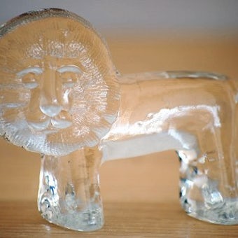 Royal Krona Sweden/リサ・ラーソン/クリスタルガラス製のライオンの置物の商品写真