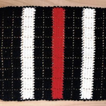スウェーデンで見つけた手編みのマット（長方形・大）の商品写真