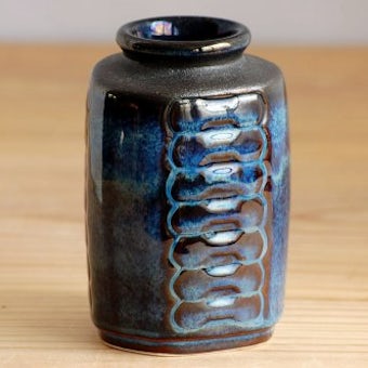 デンマーク/Soholm/スーホルム/陶器の花瓶（ブルー）の商品写真