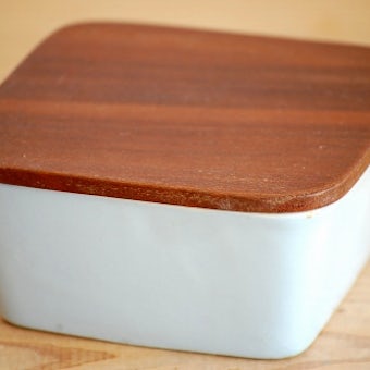 Upsala Ekeby(gefle)/ウプサラエクビイ/木蓋付き陶器のバターケース（スクエア・小）の商品写真