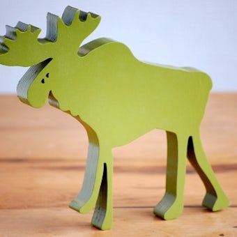 スウェーデン/Serholt/セルホルト/木製動物のオブジェ/Moose（グリーン）の商品写真
