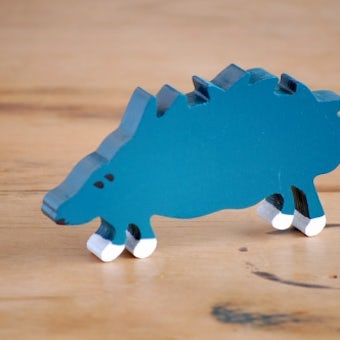 スウェーデン/Serholt/セルホルト/木製動物のオブジェ/Hedgehog（ブルー）の商品写真