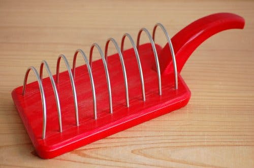 スウェーデンで見つけた持ち手付きトーストスタンド（レッド） - 北欧