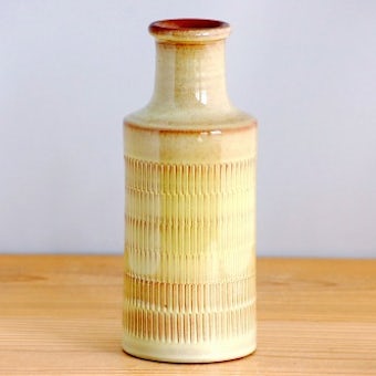 Upsala Ekeby/ウプサラ・エクビイ/Mari Simmulson デザイン/クリーム色の陶器の花瓶の商品写真