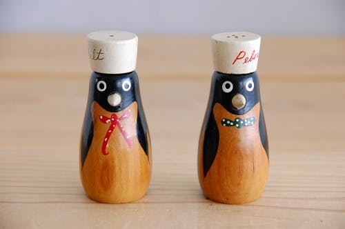 デンマークで見つけた木製の可愛いソルト＆ペッパーセット（ペンギン