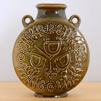 Upsala Ekeby/ウプサラエクビイ/陶器の花瓶（大・モスグリーン）の商品写真