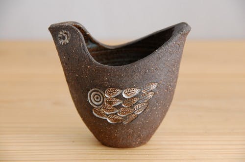 スウェーデンで見つけた鳥の形の花瓶（ブラウン） - 北欧、暮らしの道具店