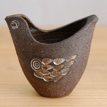 スウェーデンで見つけた鳥の形の花瓶（ブラウン）の商品写真