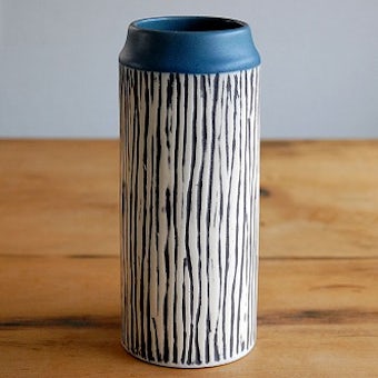 デンマークで見つけた陶器の花瓶（円柱型）の商品写真