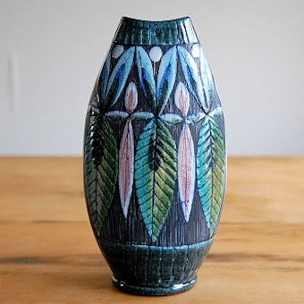 スウェーデン/Tilgmans/ティルグマン/陶器の花瓶（木の葉）の商品写真