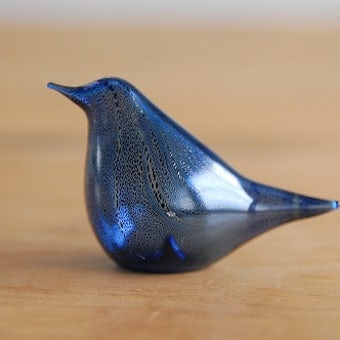 デンマークで見つけたガラスの小鳥オブジェ（ブルー）の商品写真