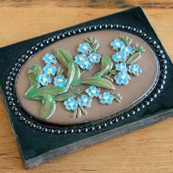 スウェーデン/JIE釜/陶板の壁掛け（水色のお花）の商品写真