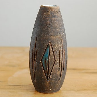 スウェーデン/Tilgmans/ティルグマン/陶器の花瓶（ブラウン）の商品写真