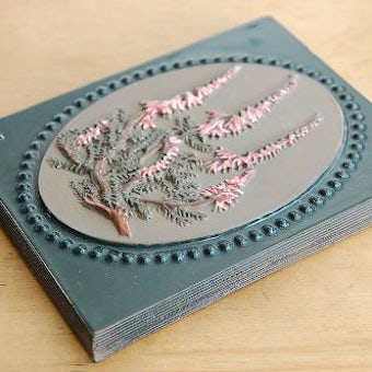 スウェーデン/JIE釜/陶板の壁掛け（ピンク色のお花）の商品写真