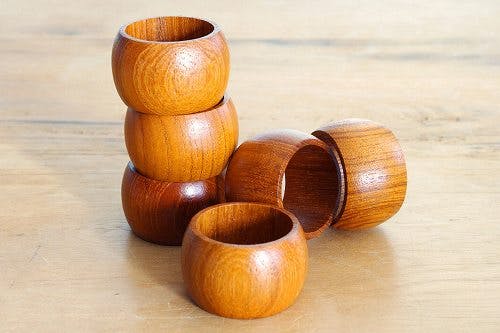 スウェーデンで見つけた木製ナプキンリング6個セット - 北欧、暮らし