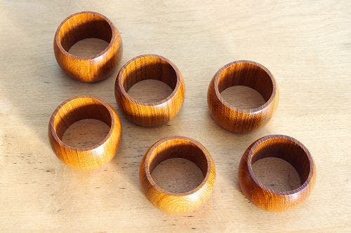 スウェーデンで見つけた木製ナプキンリング6個セット - 北欧、暮らし