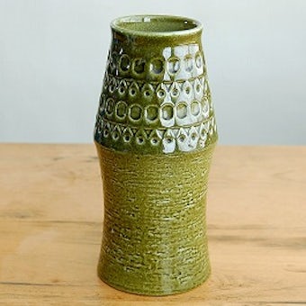 Upsala Ekeby/ウプサラエクビイ/Mari Simmulson/大きな陶器の花瓶（グリーン）の商品写真