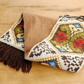 スウェーデンで見つけた織りタペストリー（房つき）の商品写真