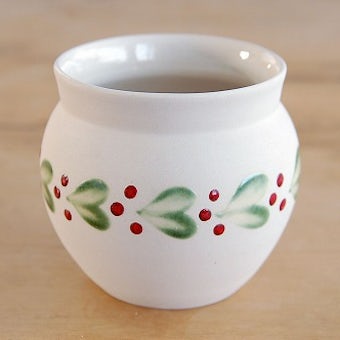 スウェーデン/GABRIEL/ガブリエル釜/陶器の花瓶（ホワイト・赤い実）の商品写真