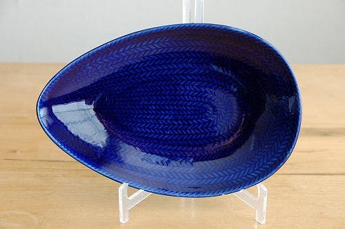 アンティーク ロールストランド プレート お皿 検/フランス ブルーフルーテッド RORSTRAND/ロールストランド/Bla Eld/雫型のプレート（ブルー