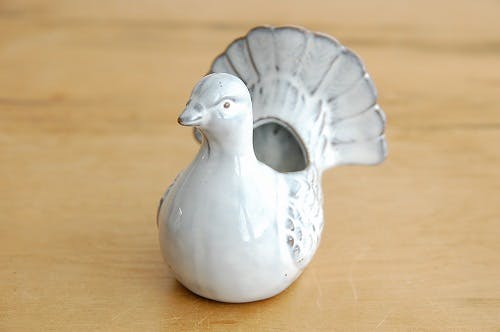 デンマークで見つけた陶器の小鳥オブジェ（ホワイト） - 北欧、暮らし 