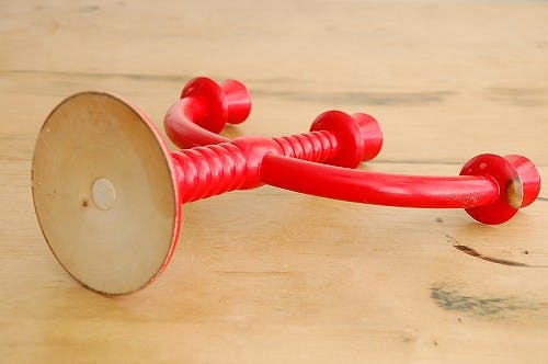 デンマークで見つけた木製キャンドルスタンド（レッド） - 北欧