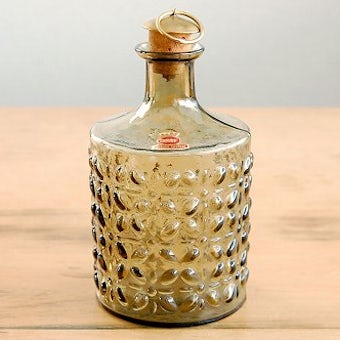 スウェーデンで見つけた古いガラスボトル（コルク栓付き）の商品写真