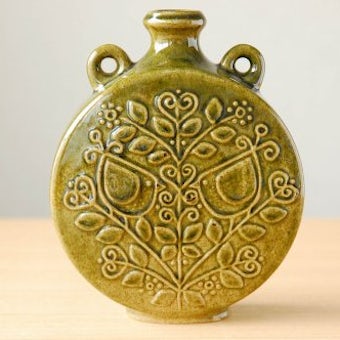 Upsala Ekeby/ウプサラエクビイ/陶器の花瓶（モスグリーン）の商品写真
