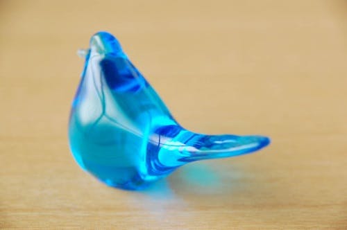 水滴型オブジェ 青・銀