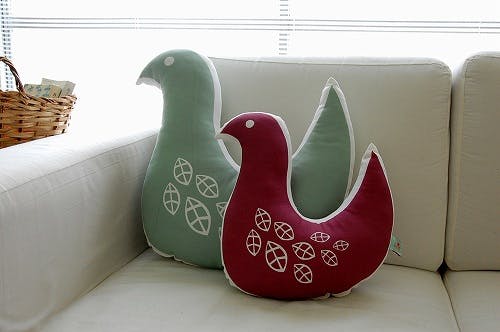 廃盤】ferm LIVING/ファームリビング/Birdie/小鳥のクッション(S