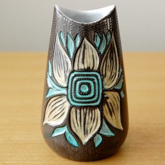 Upsala Ekeby/ウプサラエクビイ/Mari Simmulson/陶器の花瓶（ブルーのお花）の商品写真