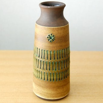 スウェーデンで見つけた陶器の花器（ブラウン）の商品写真