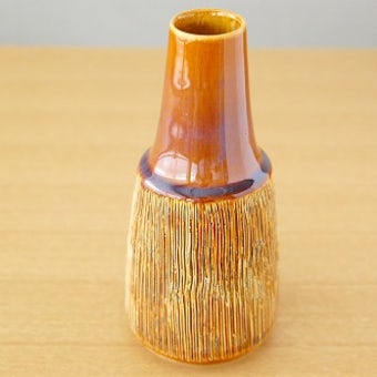 デンマーク/SOHOLM/陶器の花瓶（艶ありブラウン）の商品写真