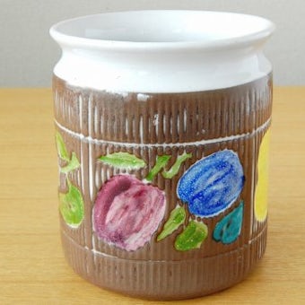 Upsala Ekeby/ウプサラエクビイ/Mari Simmulson/陶器のジャムポット（果物模様）の商品写真