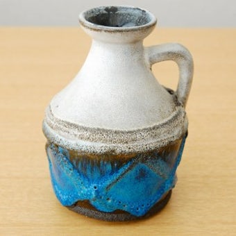 スウェーデンで見つけた陶器の花瓶（グレー×ブルー）の商品写真