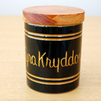 スウェーデンで見つけた木蓋付きスパイスポット/FyraKryddor/4つのスパイスの商品写真