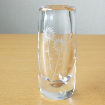 スウェーデンで見つけたガラスの一輪挿し（ヒマワリ）の商品写真