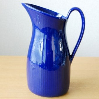 Upsala Ekeby/ウプサラエクビィ/美しいフォルムの陶器のピッチャー（ブルー）の商品写真