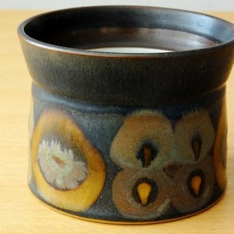 デンマークで見つけた陶器のポット（ブラウン・蓋なし）の商品写真