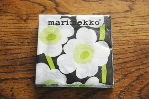 marimekko/マリメッコ/ペーパーナプキン/UNIKKO（ブラック＆グリーン