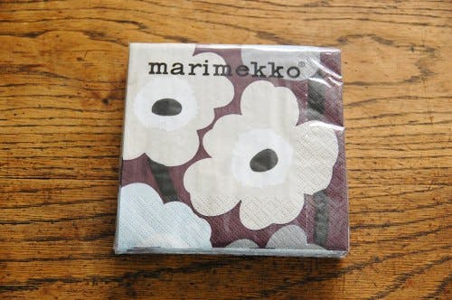 marimekko/マリメッコ/ペーパーナプキン/UNIKKO（パープル＆ベージュ