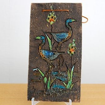 スウェーデン/Tilgmans/ティルグマン/陶板の壁掛け（二羽の鳥）の商品写真