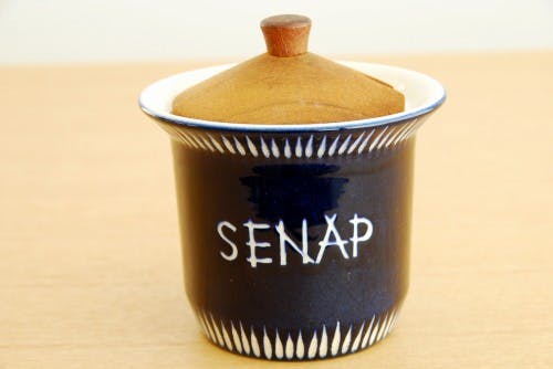 スウェーデン/JIE窯/木蓋付きマスタードポットの商品写真