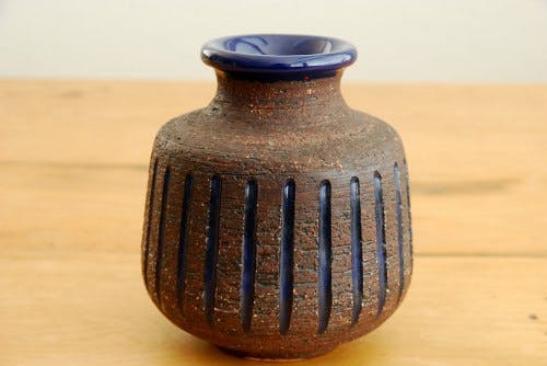 アースブラウン×ブルーグラデーション手作り陶器花瓶 アースブラウン×ブルーグラデーション手作り陶器花瓶 - メルカリ