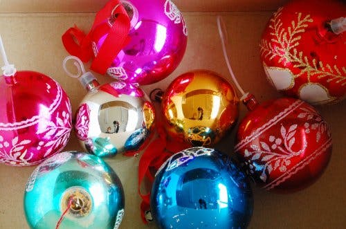 スウェーデンで見つけたカラフルなクリスマスオーナメント8個セットの商品写真