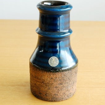 スウェーデン/GABRIEL釜/陶器の花瓶（ブルーのボーダー）の商品写真