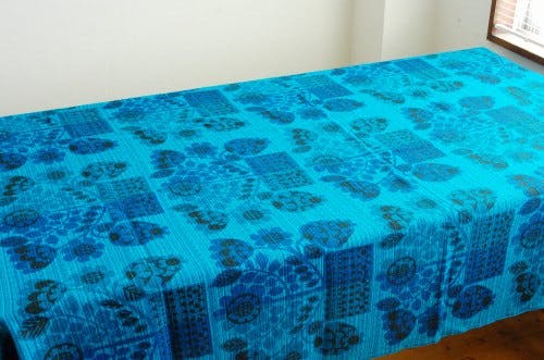 スウェーデンで見つけたカーテン2枚セット（ブルー）の商品写真